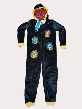 Harry Potter Wizarding World Unisex Plush Onesie Pajamas - All Houses -